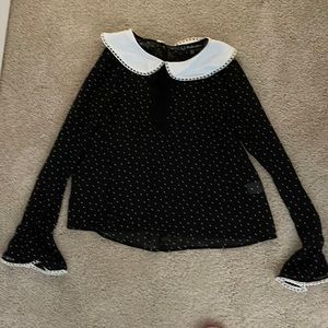 Polka dot blouse with Peter Pan collar by FLL